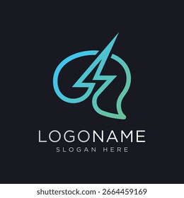 Concepto de diseños de logotipos de Brain Thunder, Plantilla de logotipos de Brain Thunder