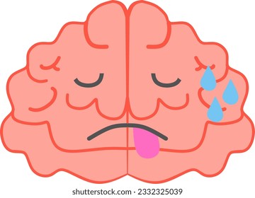 Ilustración de imagen vectorial cansada del cerebro. Perfecto para propósitos de educación en salud mental.