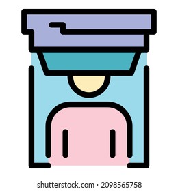 Brain tomography icon. Outline brain tomography vector icon color flat isolated