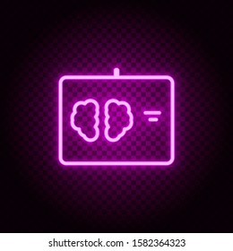 Brain, tomography, x-ray vector icon. Retro style neon vector icon. Vector icon on transparency background