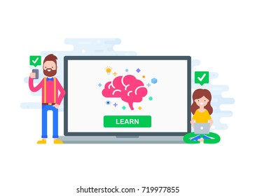 Brain Training App Concept Vector Illustration