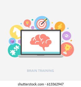 Brain training concept vector illustration