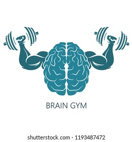 Brain Training And Dumbbells In The Hands