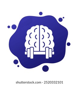 brain training icon with a dumbbell