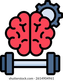Brain Training Icon Lineal Color Vector Illustration