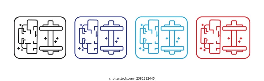 
brain training icon, simple color line, eps 10, vector illustration.