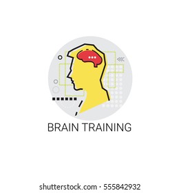Brain Training Think New Idea Inspiration Creative Process Business Icon Vector Illustration