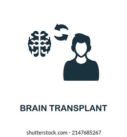 Brain Transplant flat icon. Colored element sign from transplantation collection. Flat Brain Transplant icon sign for web design, infographics and more.