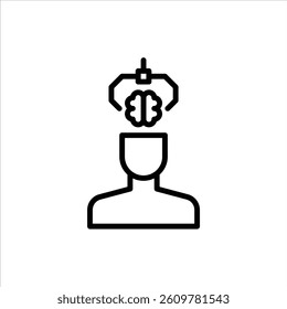 brain transplant outline icon. brain transplant black line illustration.