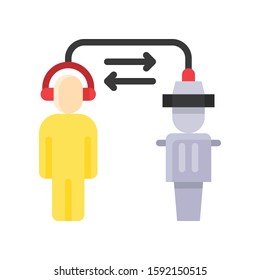 Brain transplant vector illustration, Future technology flat design icon
