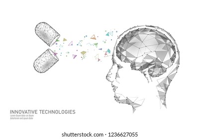 Tratamiento del cerebro bajo polilla 3D. Medicamentos nootrópicos estimulantes de la capacidad humana estimulantes de la salud mental inteligente. Rehabilitación cognitiva médica en la enfermedad de Alzheimer y en la demencia ilustraciones vectoriales de pacientes