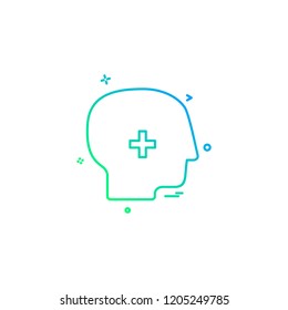 brain treatment user icon vector desige