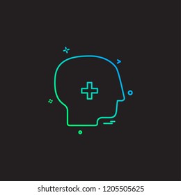 brain treatment user icon vector desige