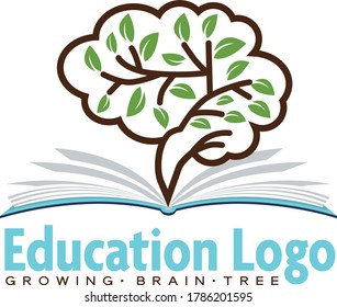 Brain Tree Creative Education Learning Logo Template