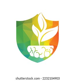 Brain Tree Grow Logo Design. Tree Growing Inside The Brain Icon.