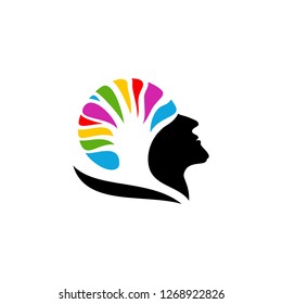 Brain with Tree Logo Design Concept, People Head with Tree Logo - Vector Illustration - Vector