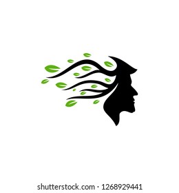 Brain with Tree Logo Design Concept, People Head with Tree Logo - Vector Illustration - Vector