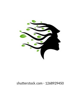 Brain with Tree Logo Design Concept, People Head with Tree Logo - Vector Illustration - Vector