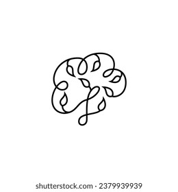 brain tree logo design in continuous line style