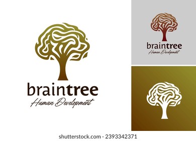 El "diseño del logo del árbol cerebral" transmite un diseño que incorpora un árbol y un cerebro, adecuado para una empresa creativa, organización educativa o grupo de defensa de la salud mental.