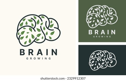 Brain tree logo design inspiration vector icon