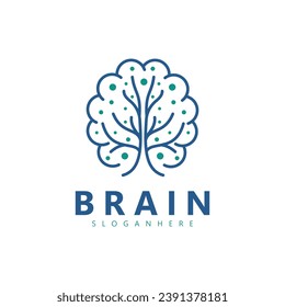 Brain tree logo design inspiration vector icon