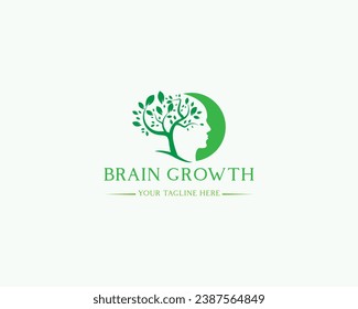 Brain Tree Logo Design Template, Growth, Tree