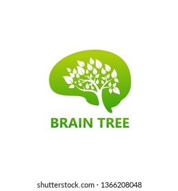 Brain Tree Logo Template Design Vector, Emblem, Design Concept, Creative Symbol, Icon