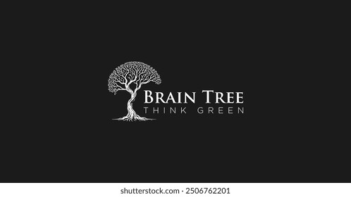 Brain tree logo think green organic