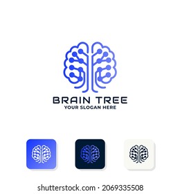 brain tree logo use circuit concept