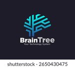 brain tree tech logo designs for medical service and technology