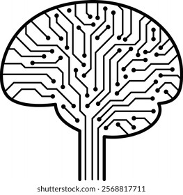 A brain with a tree of wires coming out of it