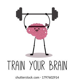 The brain is trying to get stronger. Vector illustration dedicated to World Mental Health Day.