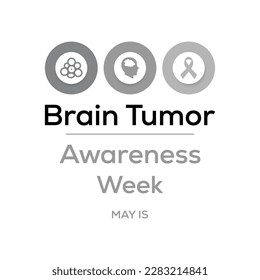Brain Tumor awareness week is observed each year in May.banner design template Vector illustration.