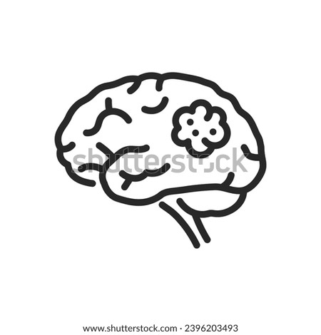 Brain Tumor Icon. Thin Linear Illustration for Medical Diagnostics, Neurological Health and Oncology Education