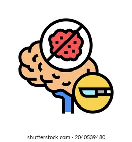 Brain Tumor Surgery Color Icon Vector. Brain Tumor Surgery Sign. Isolated Symbol Illustration