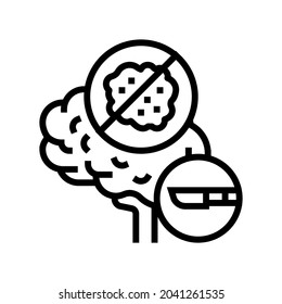 brain tumor surgery line icon vector. brain tumor surgery sign. isolated contour symbol black illustration