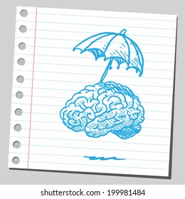 Brain with umbrella