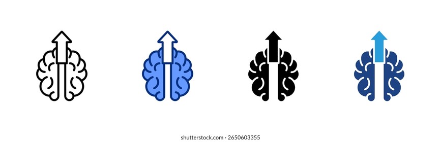 Coleção de estilos múltiplos de folha de ícone de Atualização do Cérebro