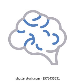 brain vector color line  icon 