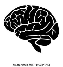 Brain as vector file. Freely adaptable and changeable. Can be used for cards, logos, social media, homepages or advertising posters. Shows an element of the human anatomy. Hand drawn.