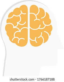 brain vector flat color icon