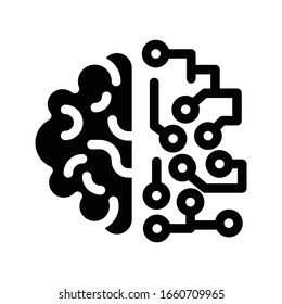 brain vector glyph color icon 