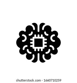 icono de color de glifo vector del cerebro 