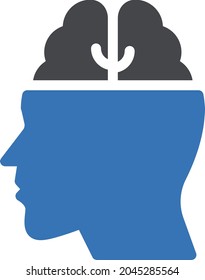 brain vector glyph colour icon