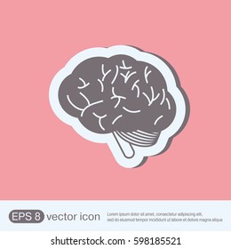 brain vector icon. anatomic human brain
