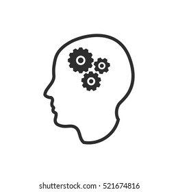 Brain vector icon. Black illustration isolated on white background for graphic and web design.