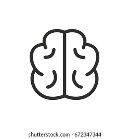 Brain vector icon. Black illustration isolated on white background for graphic and web design.