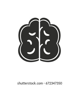 Brain vector icon. Black illustration isolated on white background for graphic and web design.
