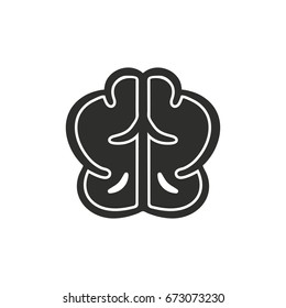 Brain vector icon. Black illustration isolated on white background for graphic and web design.